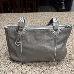 Brighton Gray Shoulder Bag with Silver Accents